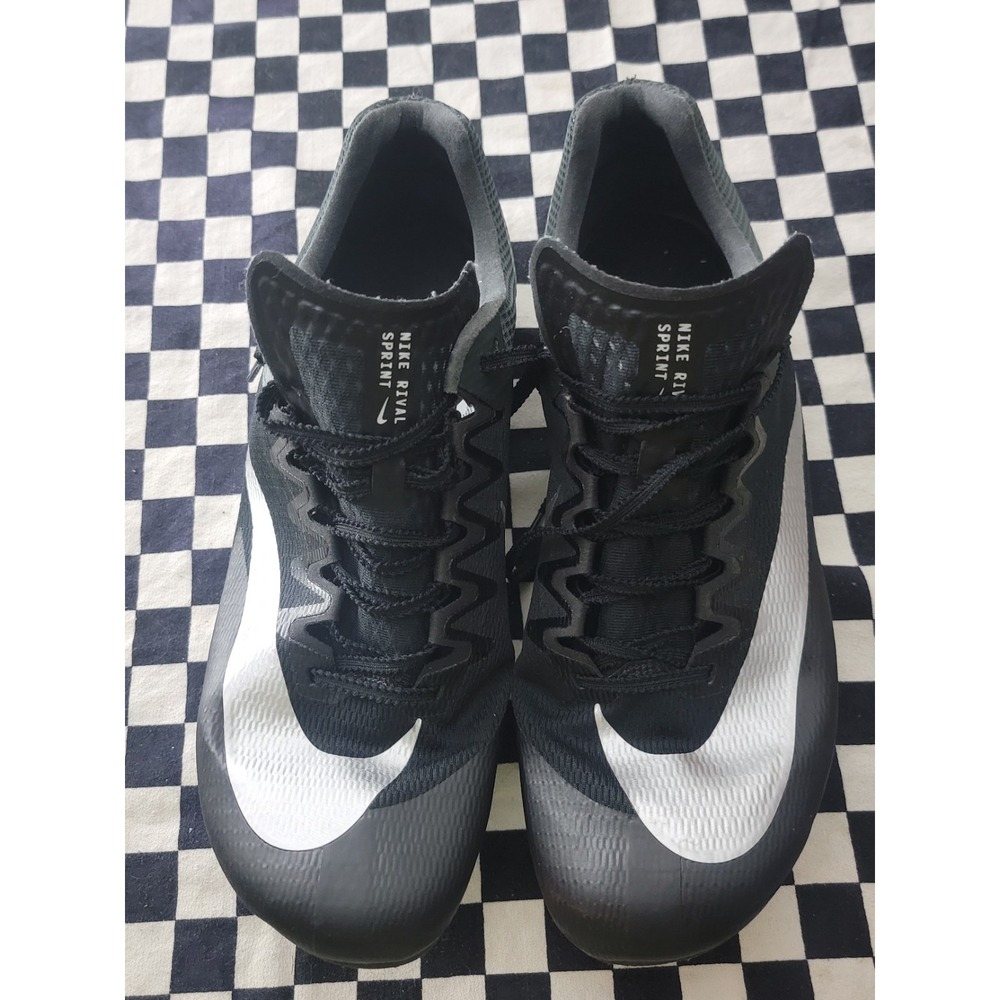 Nike‎ Rival Sprint Track & Field Spikes Black White Mens 14